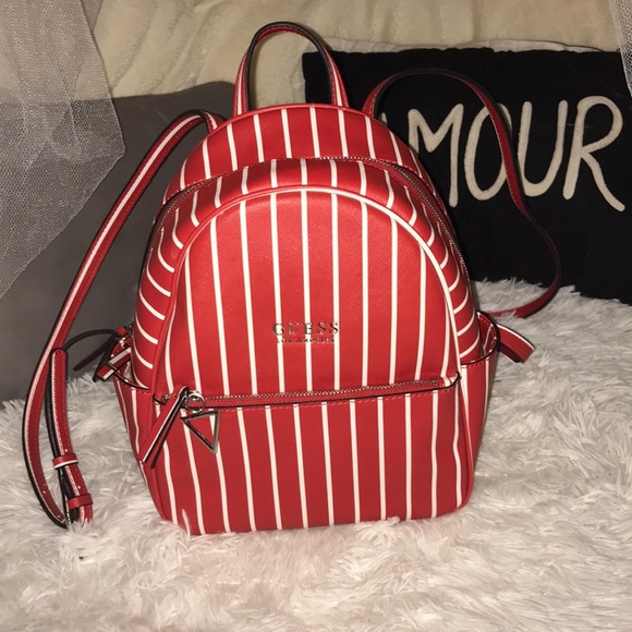 guess striped backpack